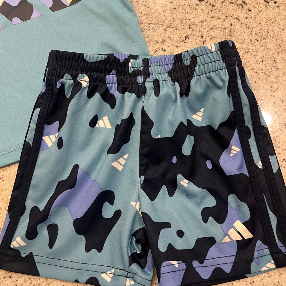 Adidas Kids Blue Camo Outfit 12 Months - Picture 2 of 5